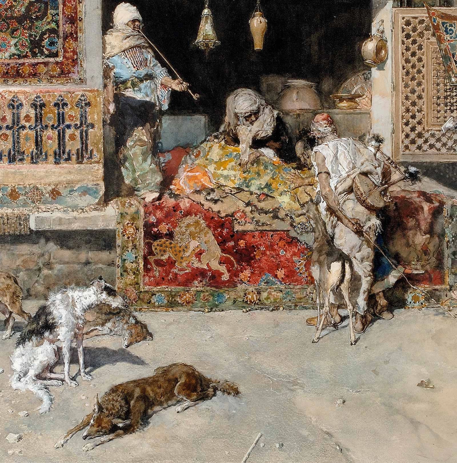 Il venditore di tappeti - Museu de Montserrat, dettaglio